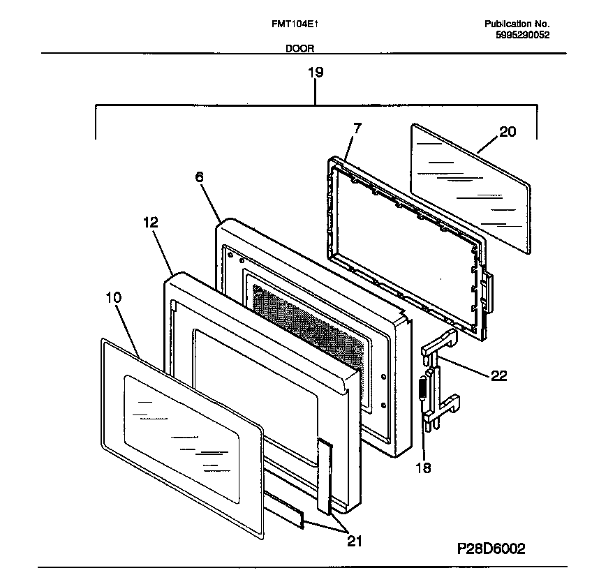 Frigidaire FMT104E1S0 door diagram