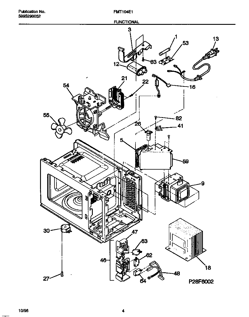 Frigidaire FMT104E1S0 functional diagram