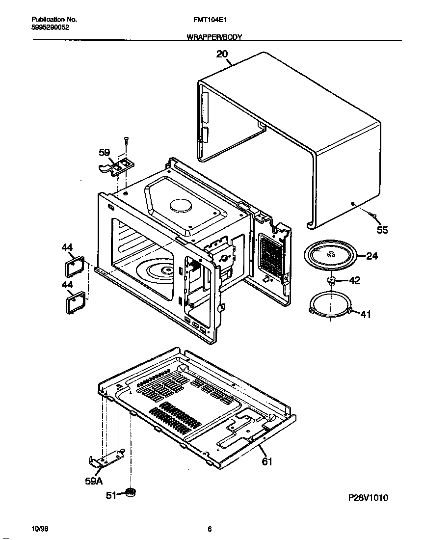 Frigidaire FMT104E1S0 wrapper/body diagram