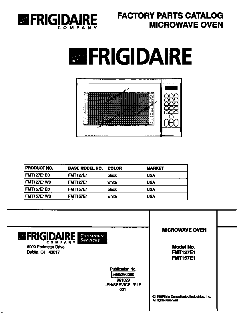 Frigidaire FMT127E1W0 cover diagram