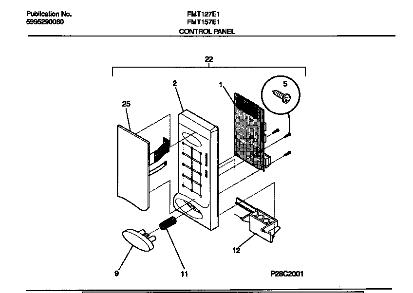 Frigidaire FMT127E1W0 control panel diagram