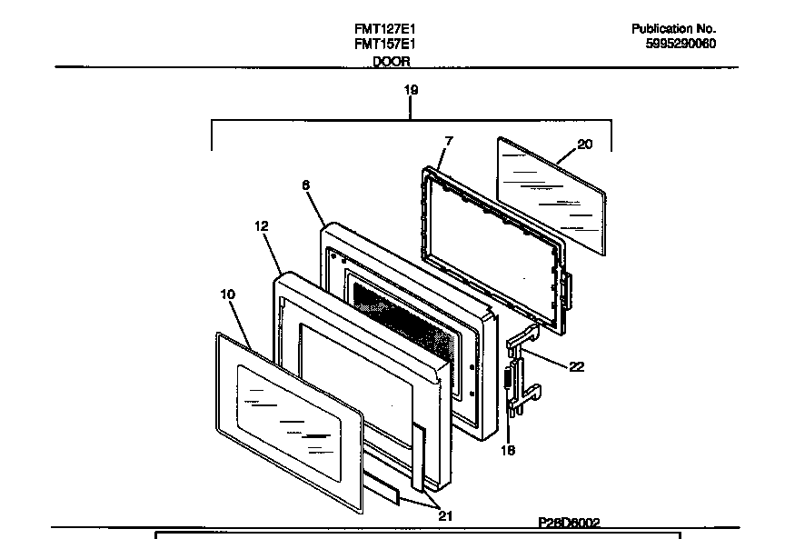Frigidaire FMT127E1W0 door diagram