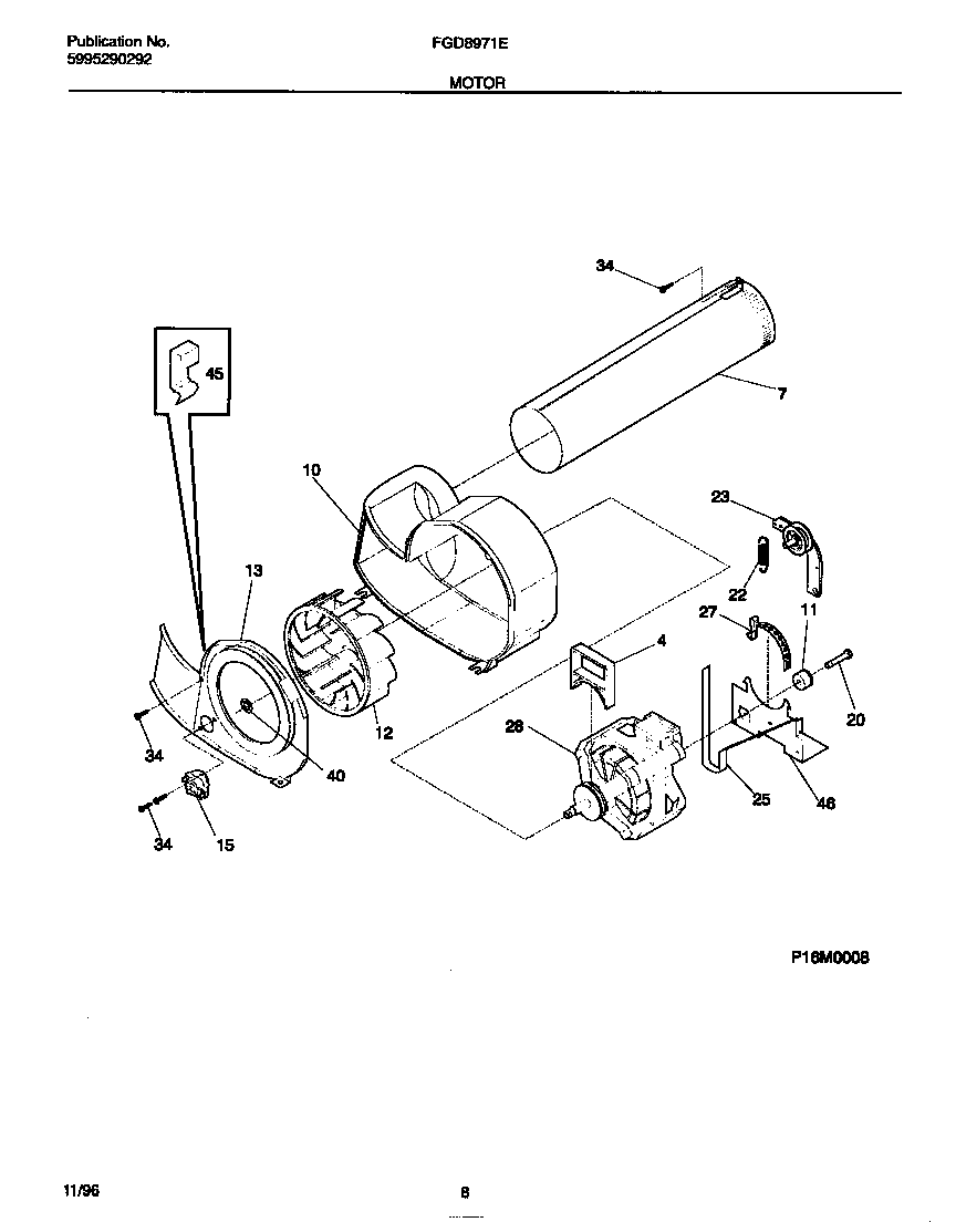 Frigidaire FDG8971EW0 motor diagram