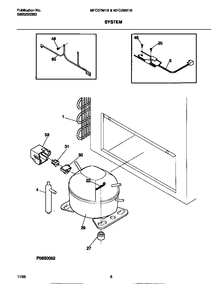Universal/Multiflex (Frigidaire) MFC09M1BW3 system diagram