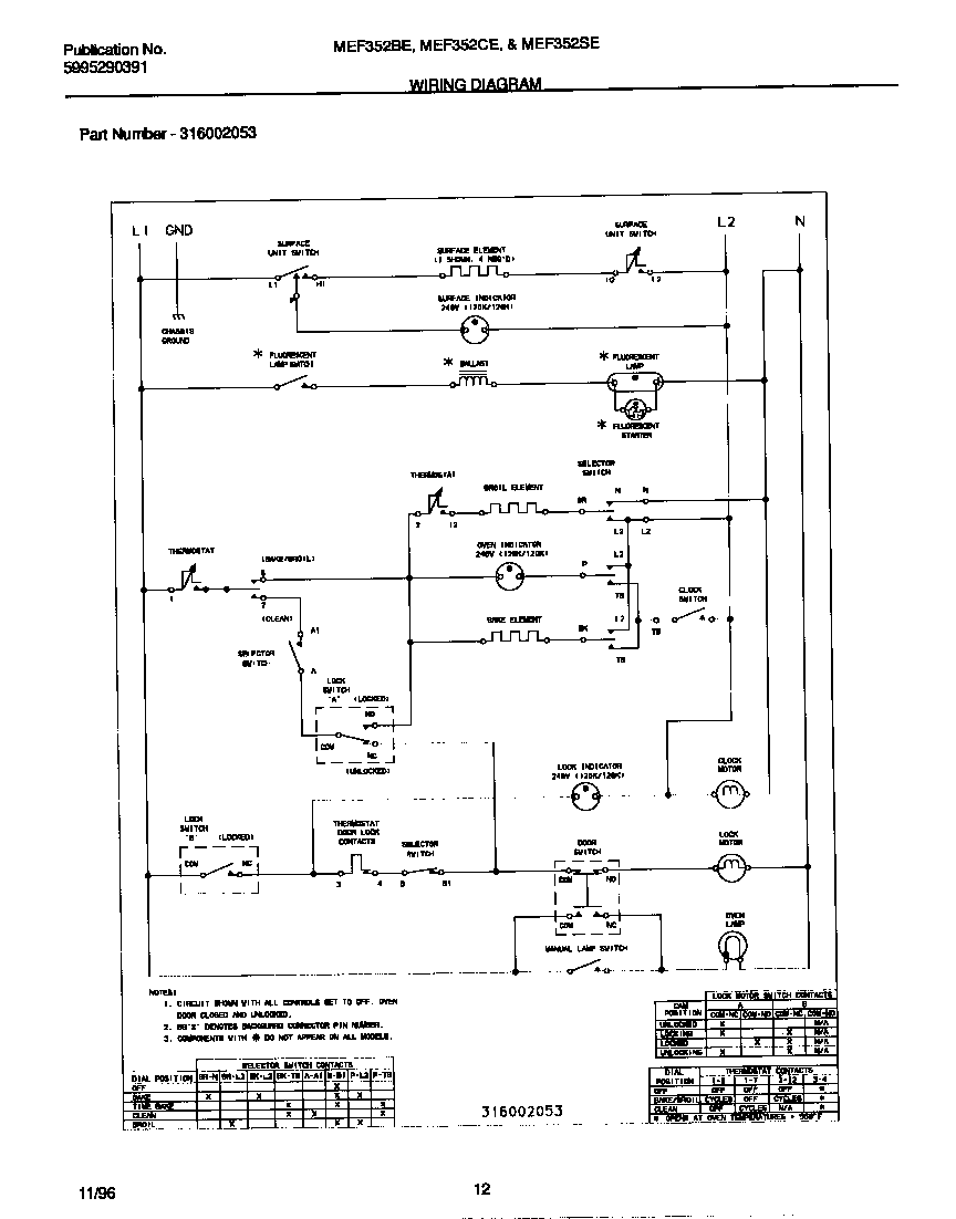 Universal/Multiflex (Frigidaire) MEF352SEDC wiring diagram diagram