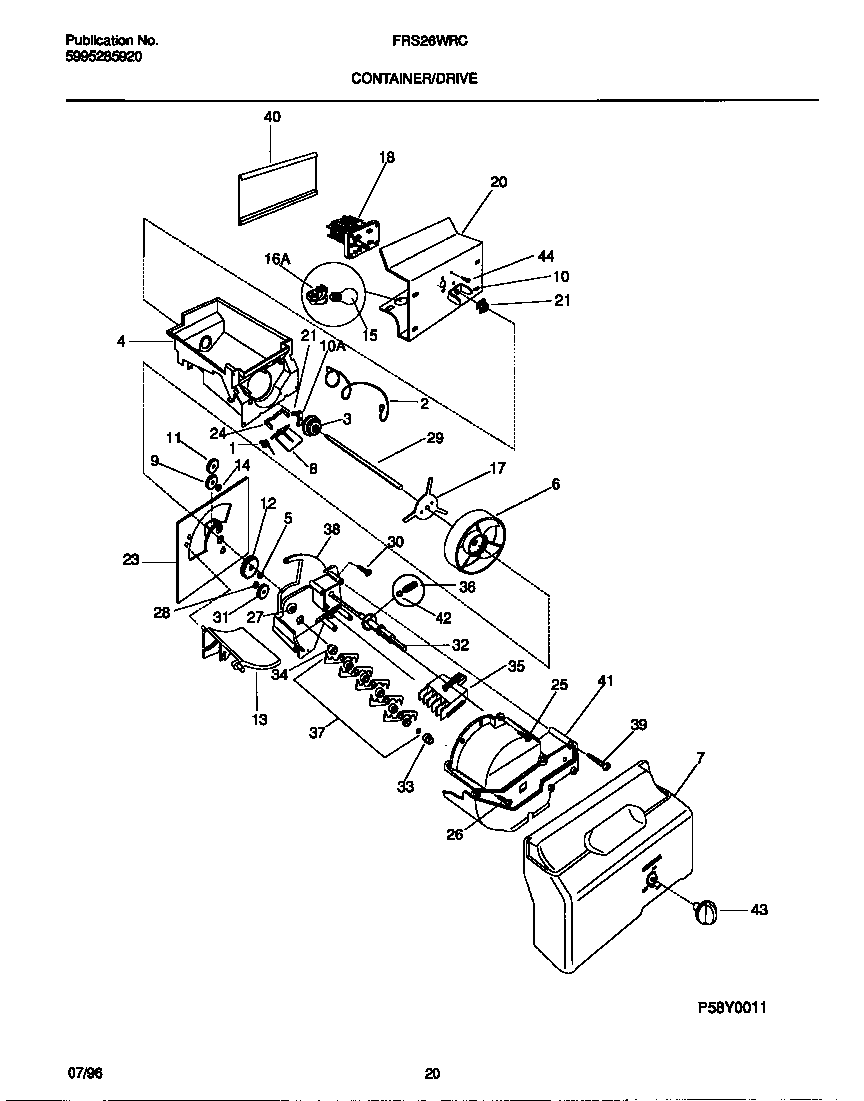 Frigidaire FRS26WRCW3 container/drive diagram