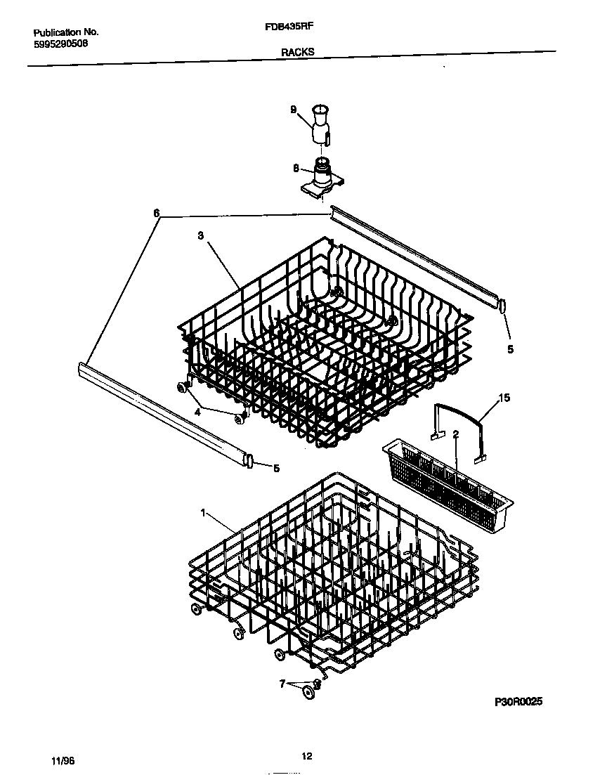 Frigidaire FDB435RFR1 racks diagram