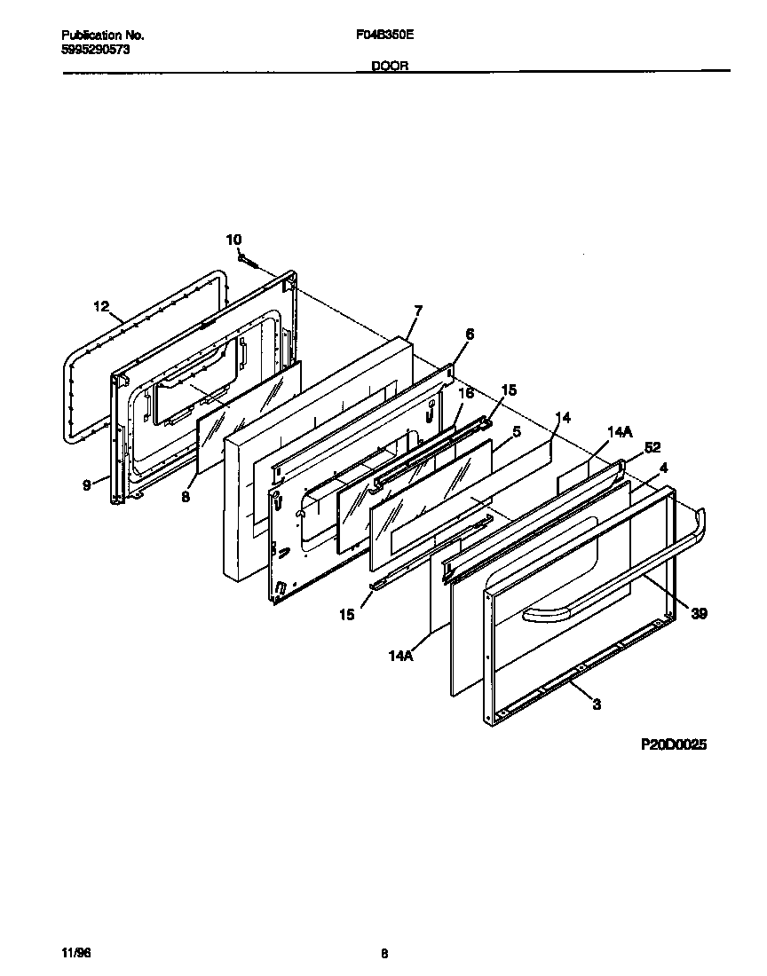 Frigidaire F04B350EWC door diagram