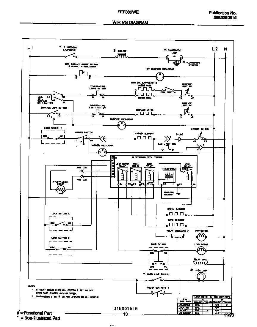 Frigidaire FEF389WESB wiring diagram diagram