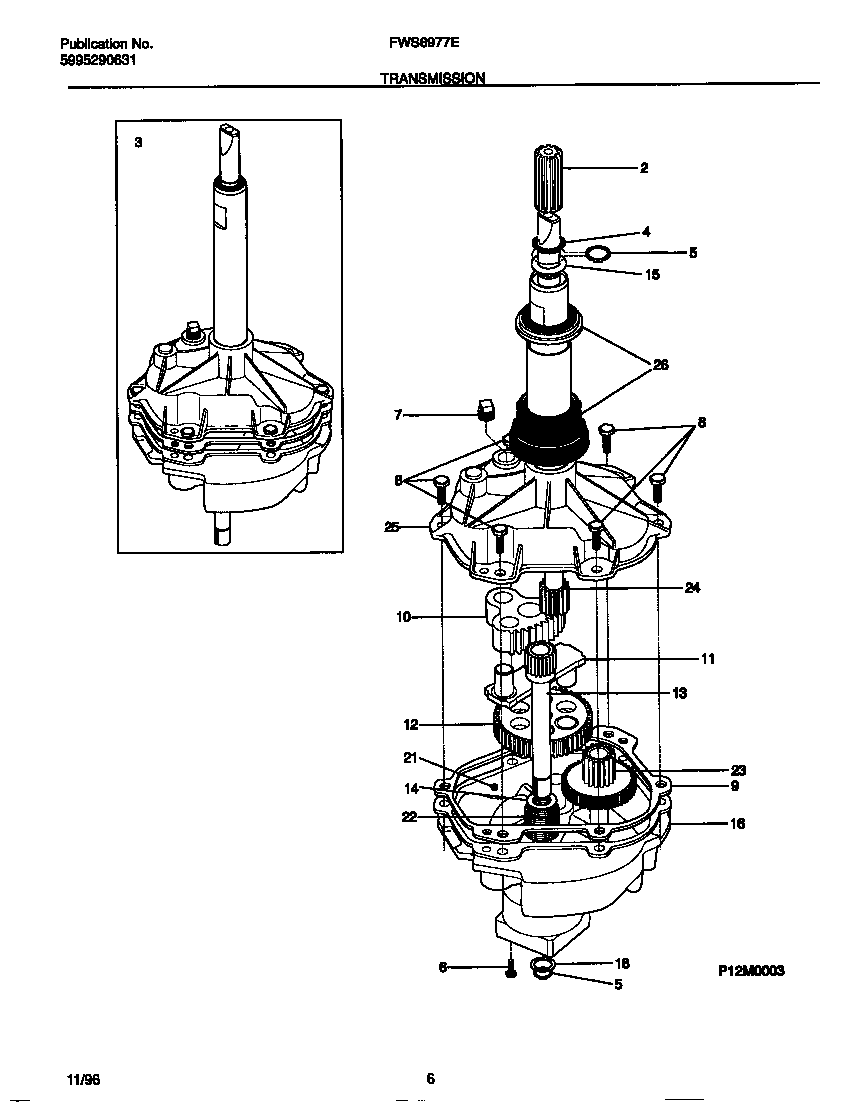 Frigidaire FWS6977ES0 transmission diagram