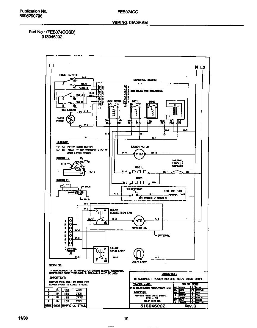 Frigidaire FEB374CCTD wiring diagram diagram
