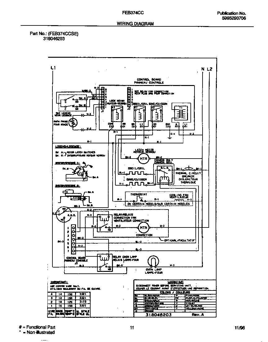 Frigidaire FEB374CCTD wiring diagram diagram