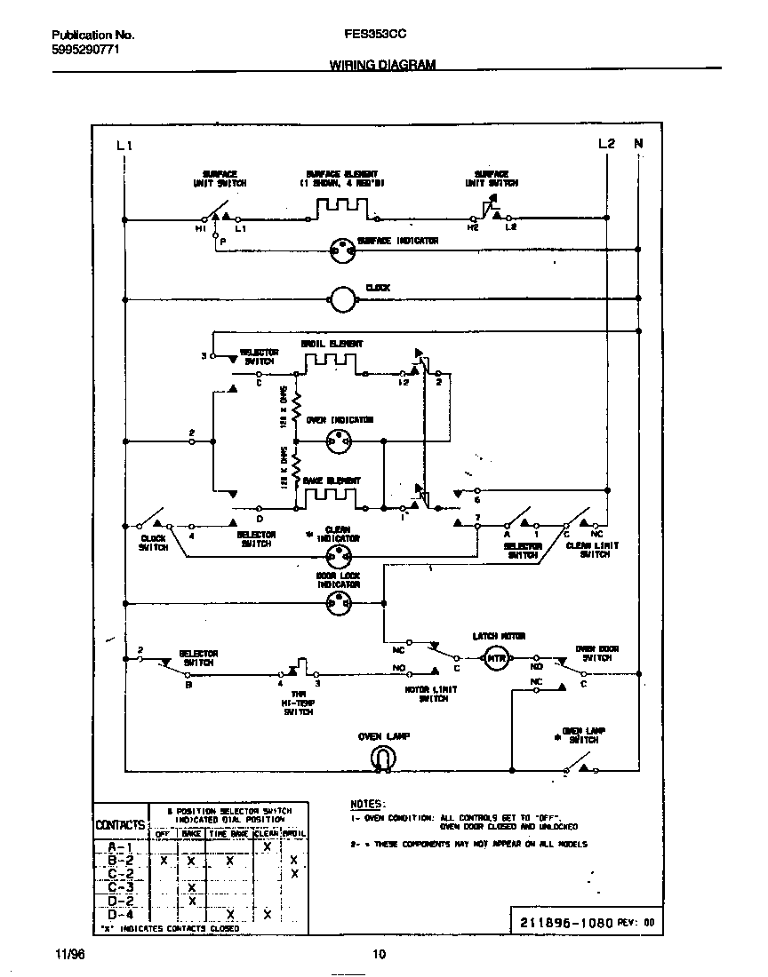 Frigidaire FES353CCDG wiring diagram diagram