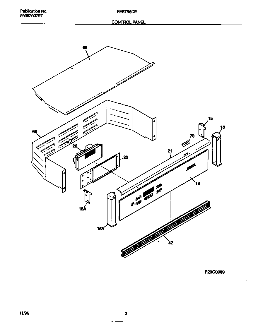 Frigidaire FEB756CETC control panel diagram