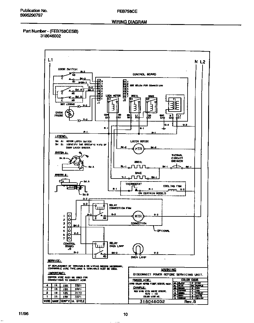 Frigidaire FEB756CETC wiring diagram diagram