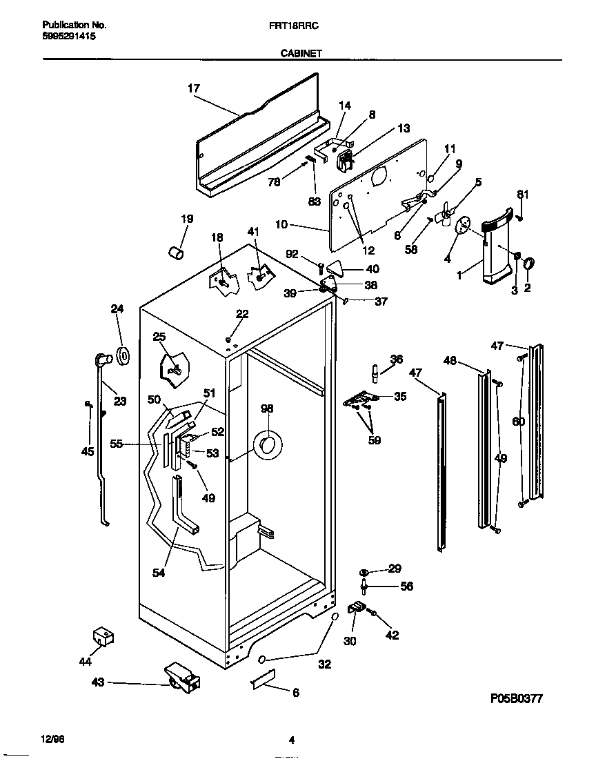 Frigidaire FRT18RRCD3 cabinet diagram