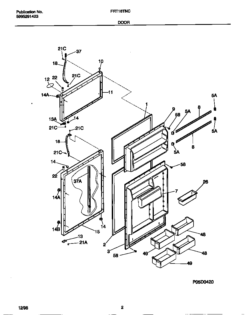 Frigidaire FRT18TNCD4 door diagram