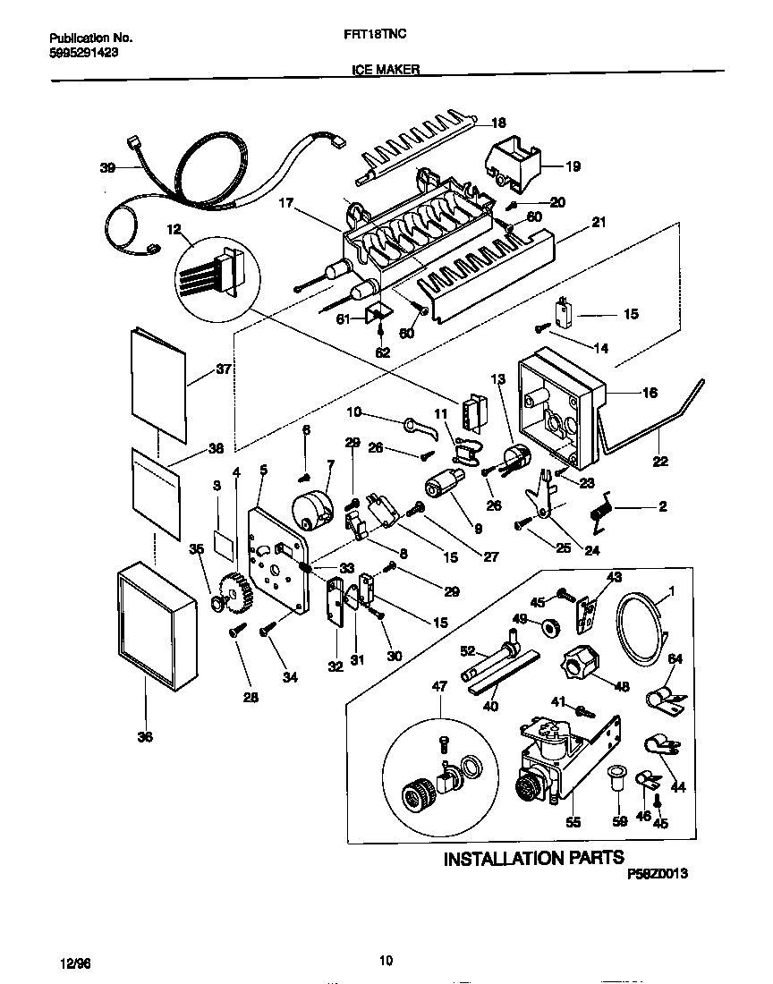 Frigidaire FRT18TNCD4 ice maker diagram