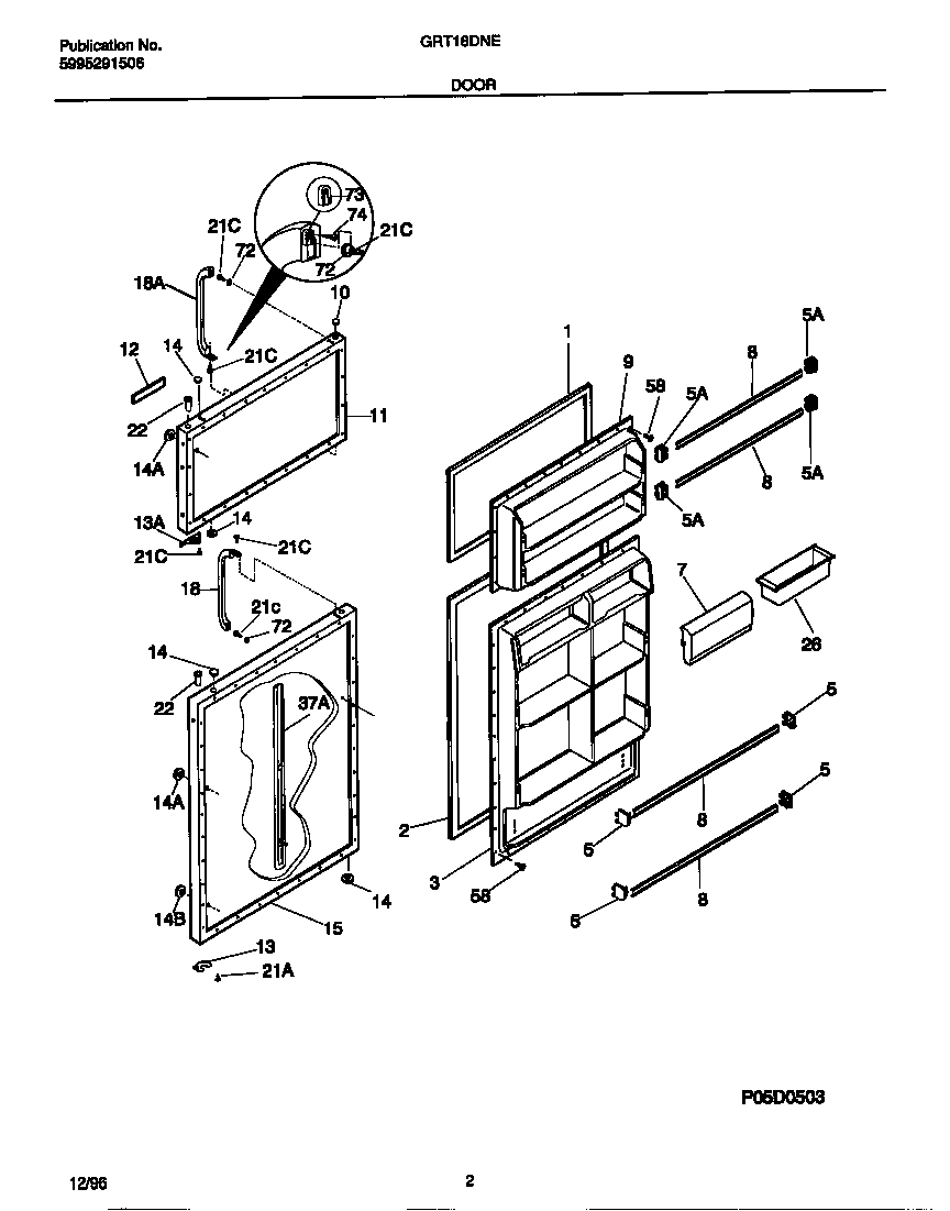Gibson GRT18DNED1 door diagram