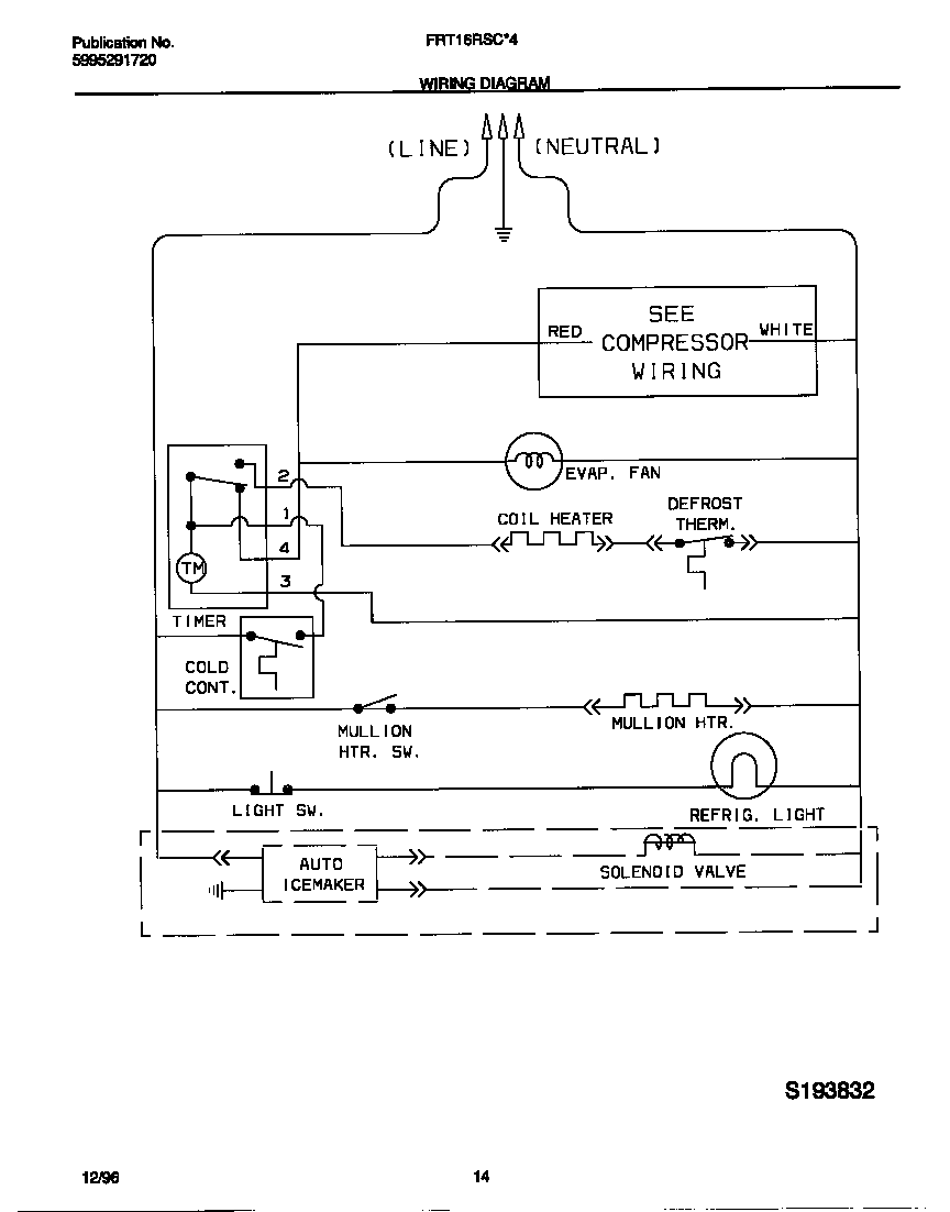 Frigidaire FRT16RSCW4 wiring diagram diagram