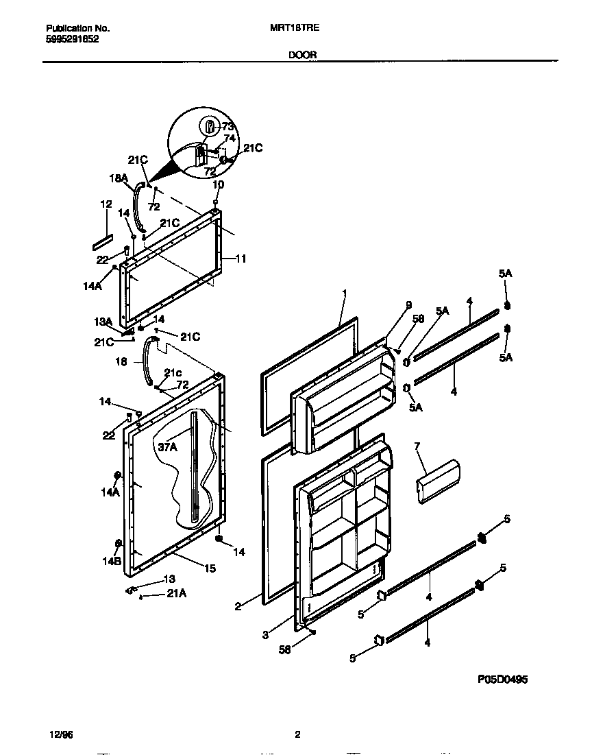 Universal/Multiflex (Frigidaire) MRT18TRED2 door diagram