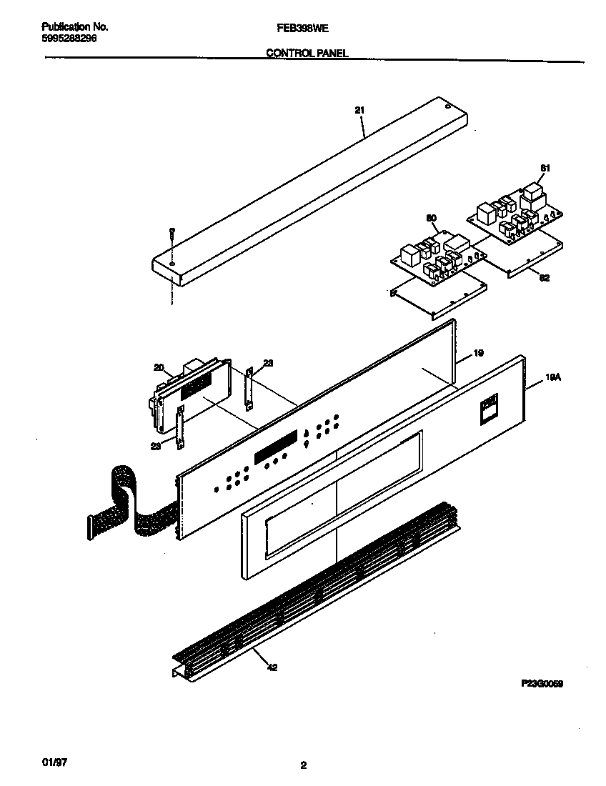 Frigidaire FEB398WESA control panel diagram