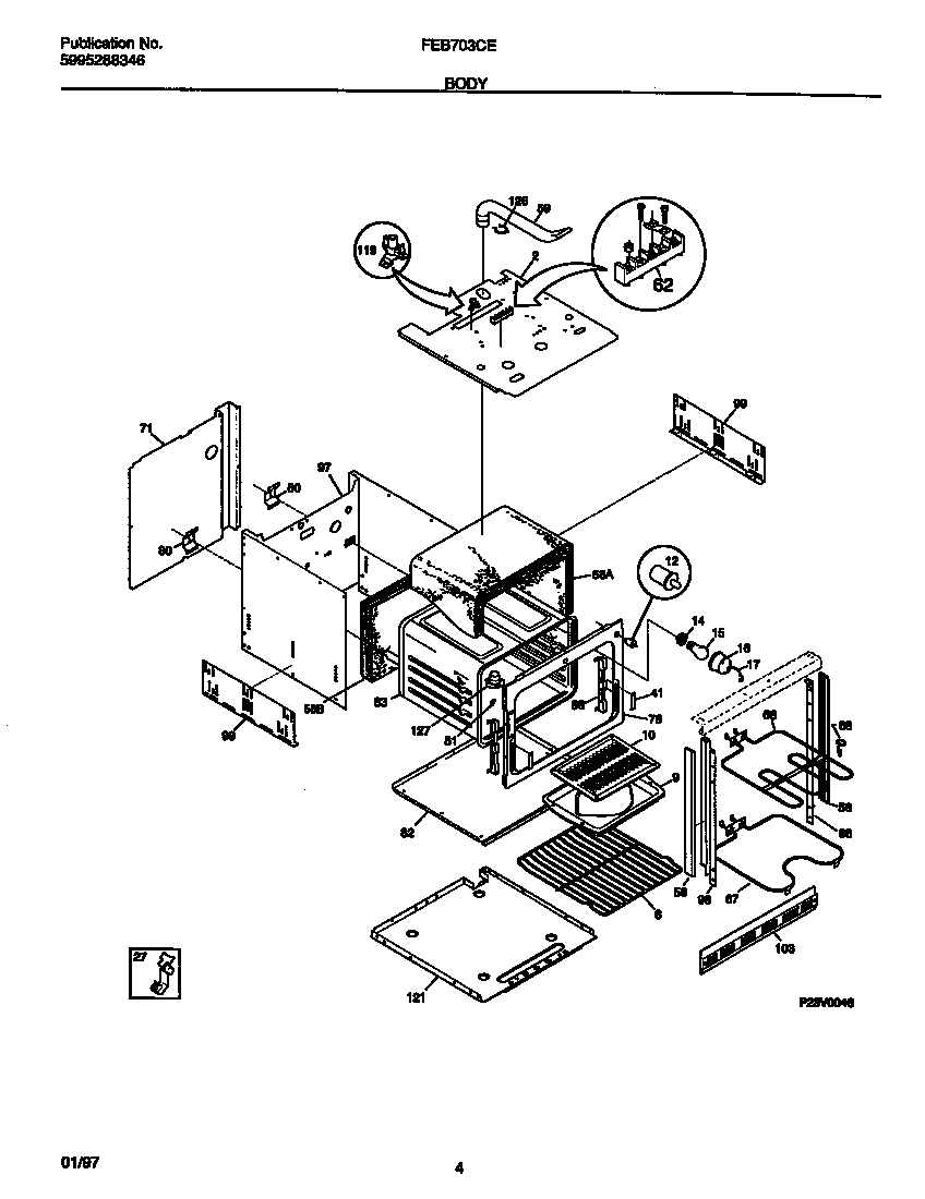 Frigidaire FEB703CEBB body diagram