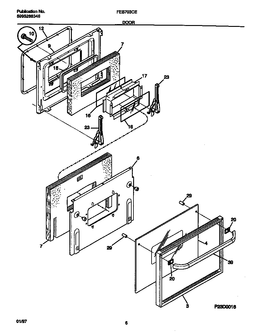 Frigidaire FEB703CEBB door diagram