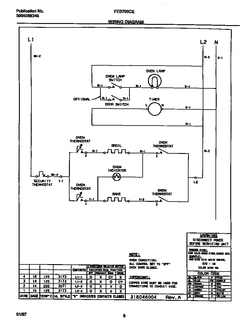 Frigidaire FEB703CEBB wiring diagram diagram