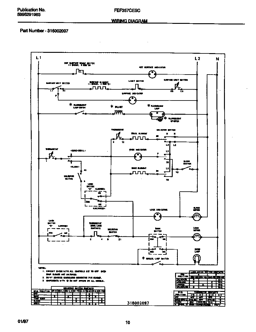 Frigidaire FEF357CESC wiring diagram diagram