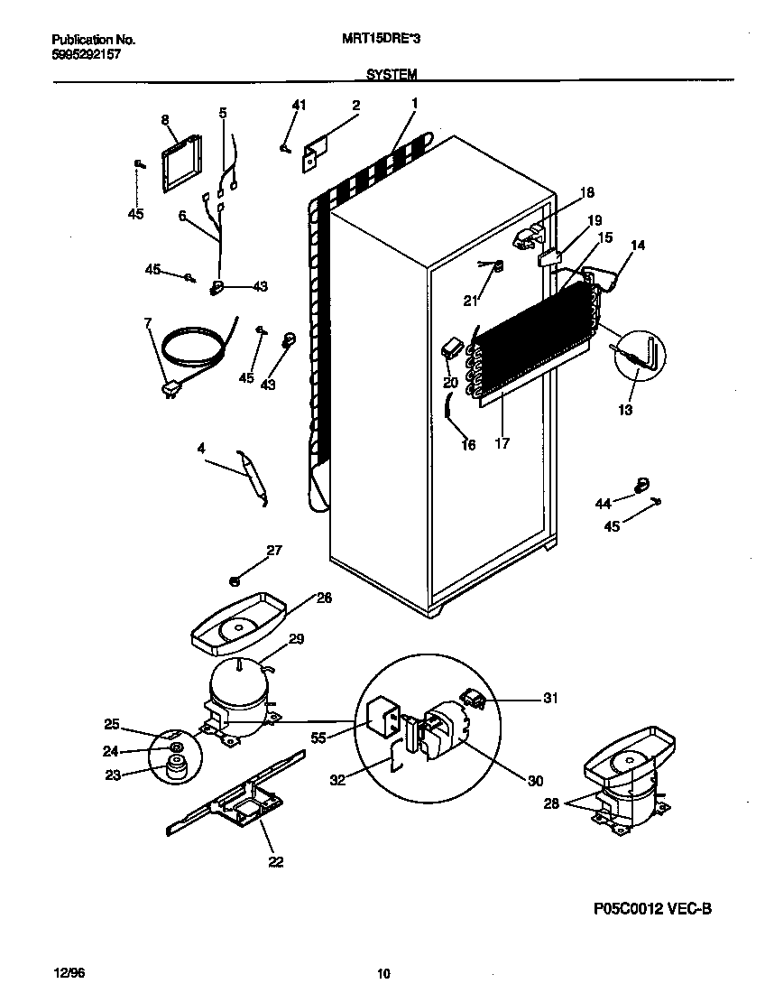 Universal/Multiflex (Frigidaire) MRT15DREW3 system diagram