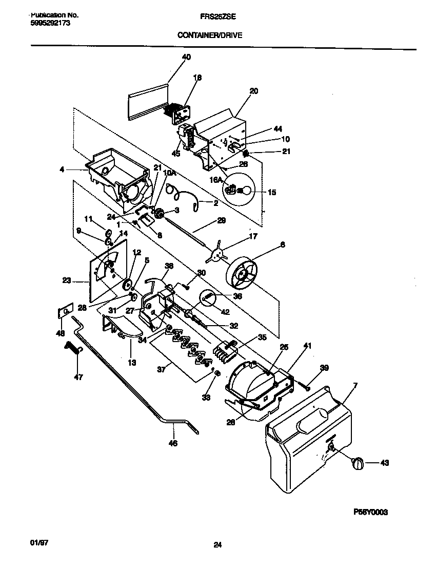 Frigidaire FRS26ZSEW3 container/drive diagram