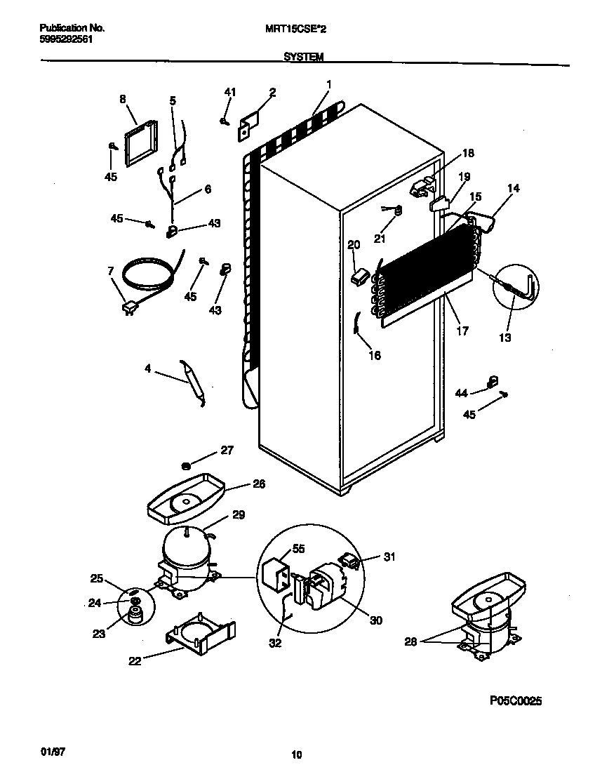 Universal/Multiflex (Frigidaire) MRT15CSEW2 system diagram