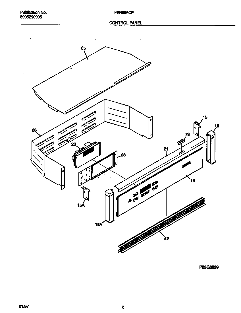 Frigidaire FEB556CETC control panel diagram