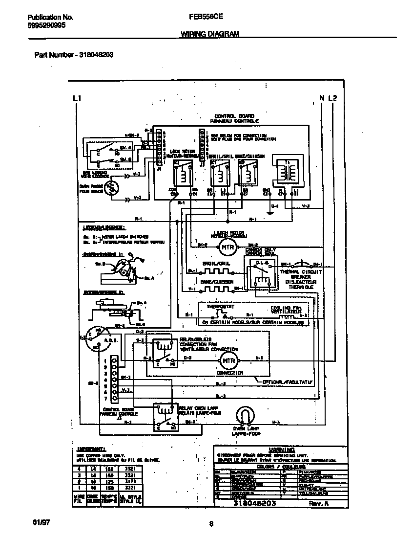 Frigidaire FEB556CETC wiring diagram diagram