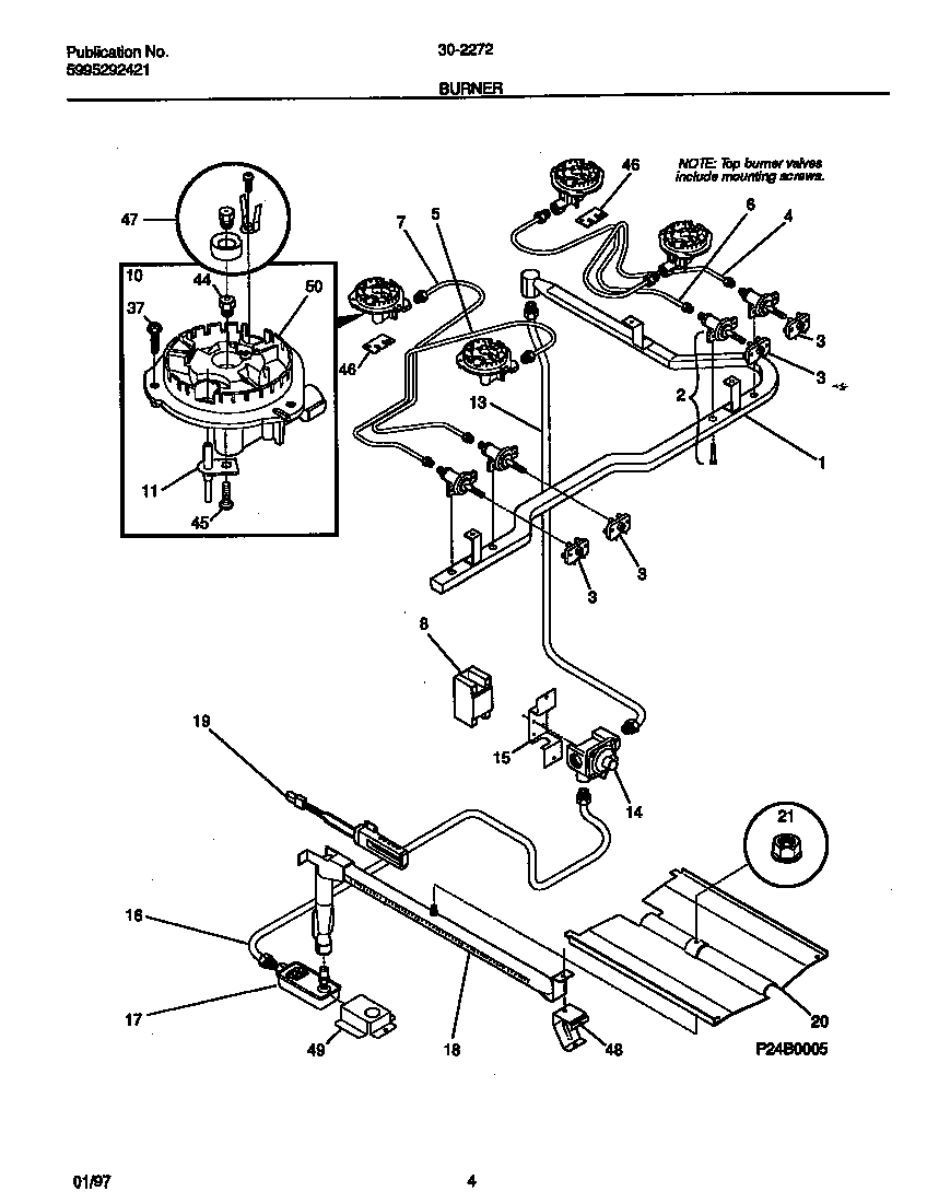 Tappan 30-2272-23/07 burner diagram