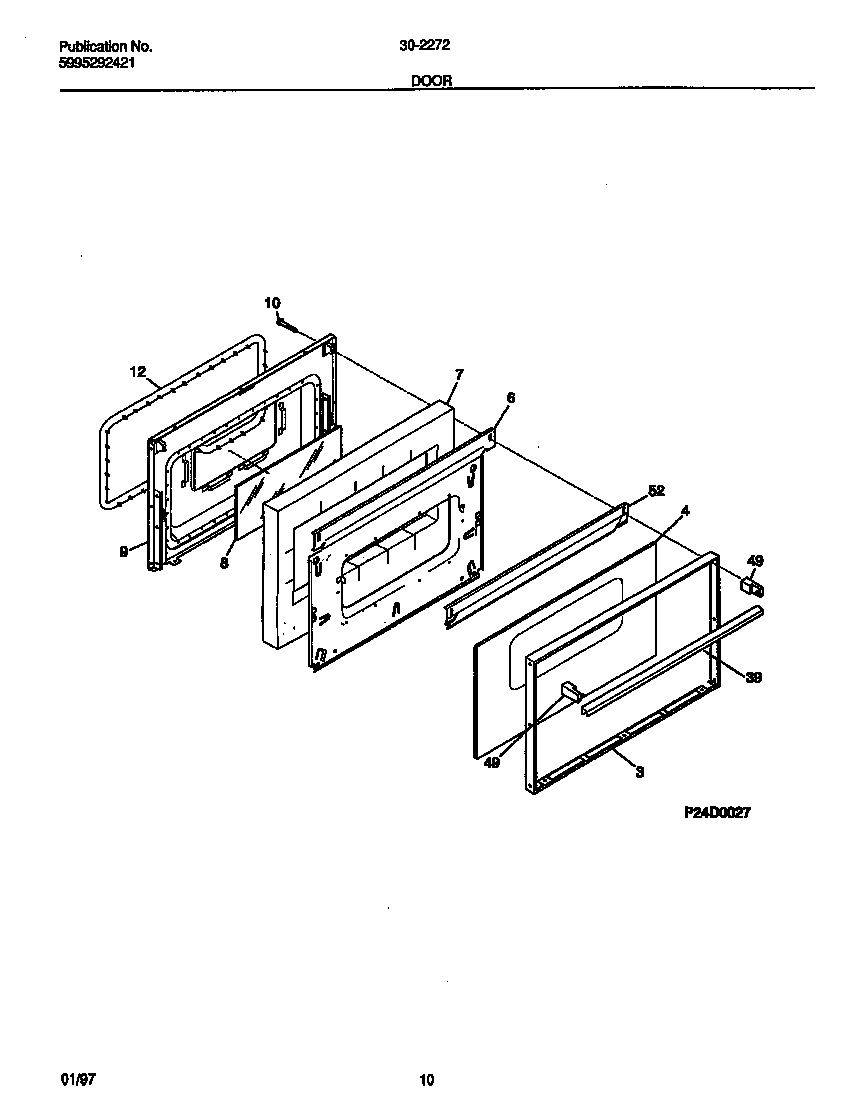 Tappan 30-2272-23/07 door diagram