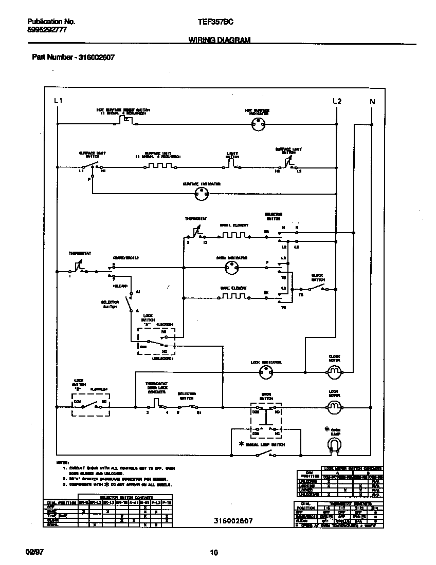 Tappan TEF357BCDE wiring diagram diagram