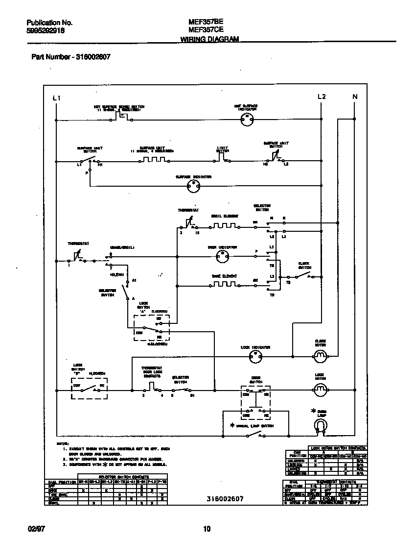 Universal/Multiflex (Frigidaire) MEF357BEWD wiring diagram diagram
