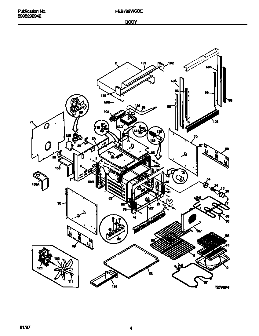 Frigidaire FEB789WCCE body diagram