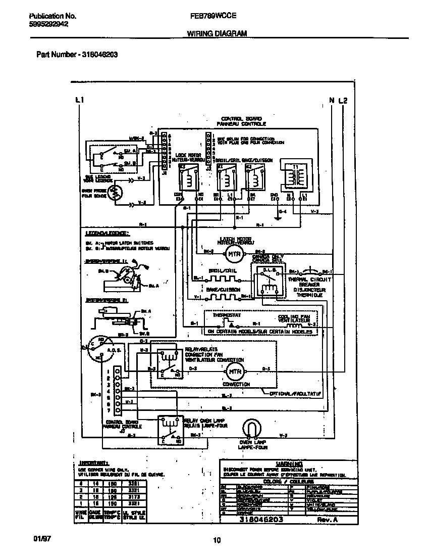 Frigidaire FEB789WCCE wiring diagram diagram