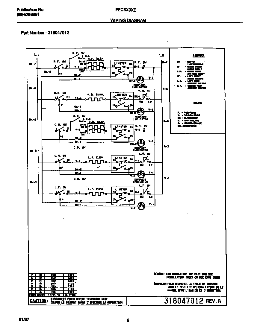 Frigidaire FEC6X9XESB wiring diagram diagram