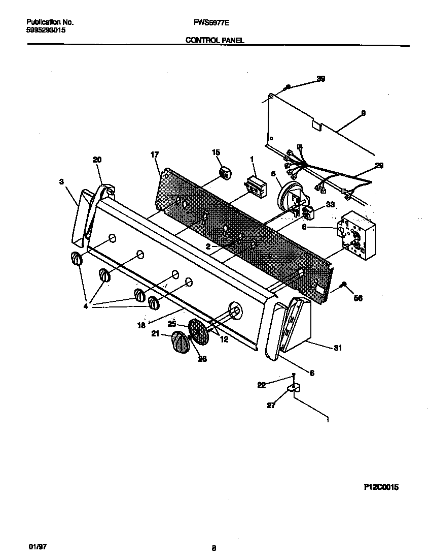 Frigidaire FWS6977ES1 control panel diagram