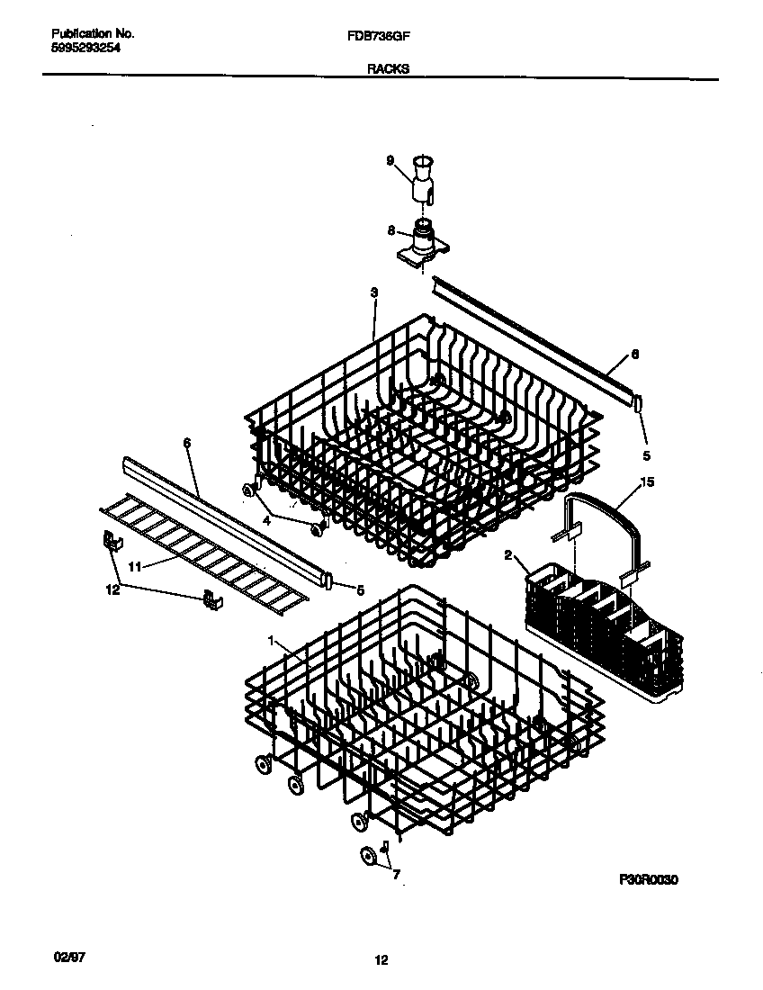 Frigidaire FDB736GFS2 racks diagram