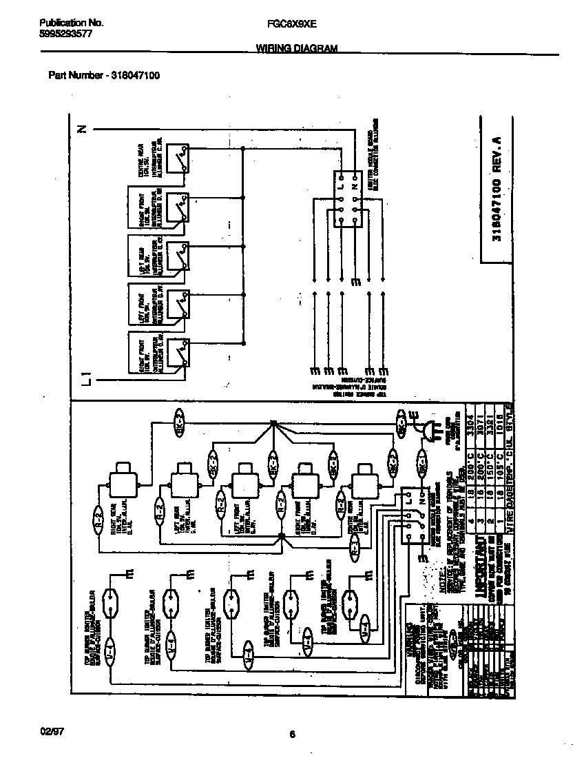 Frigidaire FGC6X9XETC wiring diagram diagram