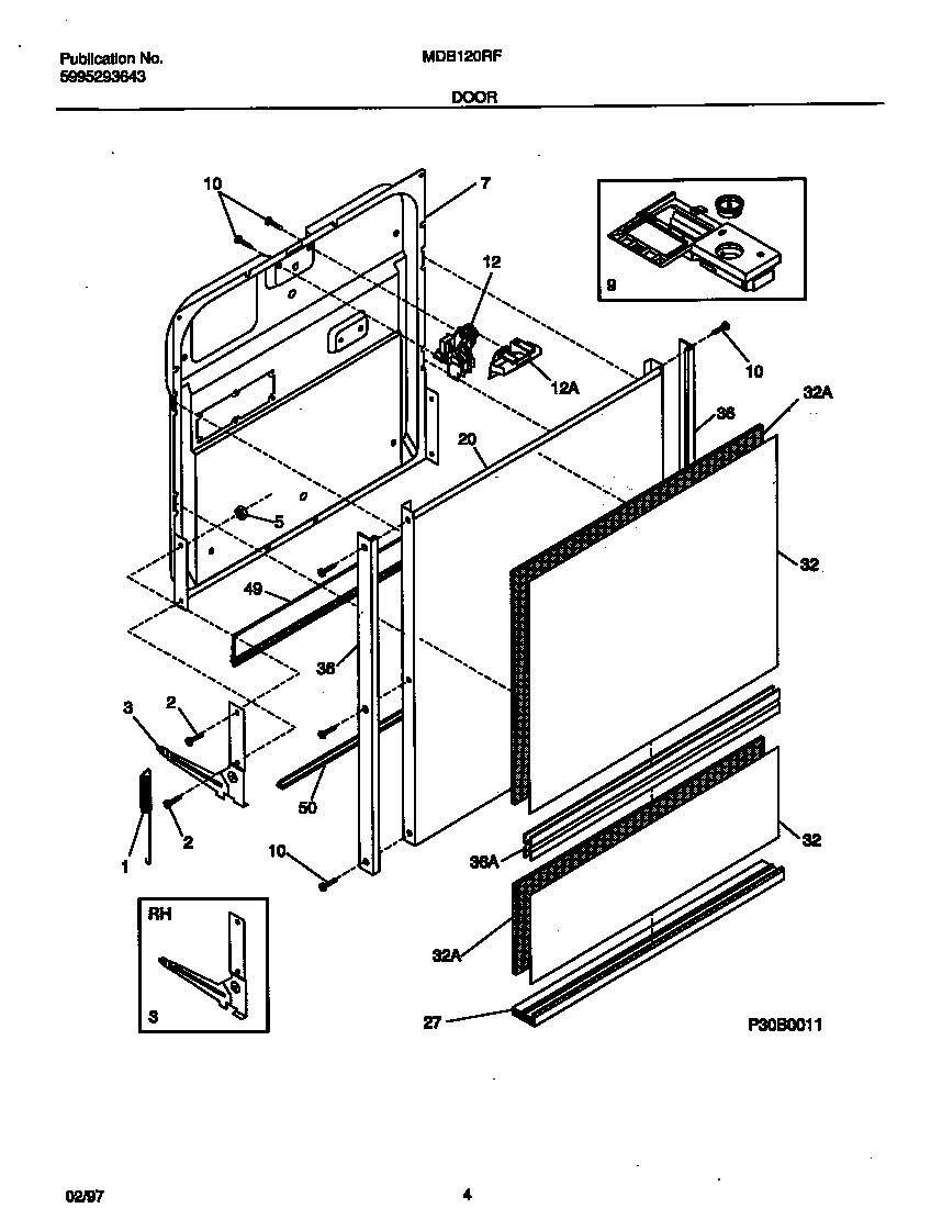 Universal/Multiflex (Frigidaire) MDB120RFM2 door diagram