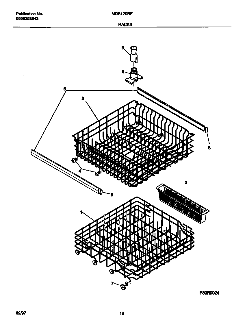 Universal/Multiflex (Frigidaire) MDB120RFM2 racks diagram
