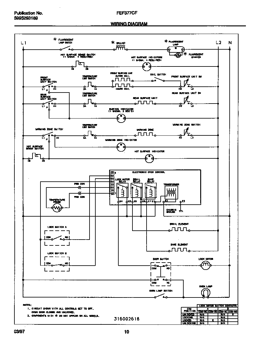 Frigidaire FEF377CFBA wiring diagram diagram