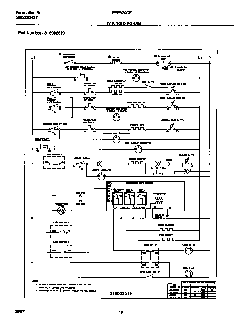 Frigidaire FEF379CFSA wiring diagram diagram