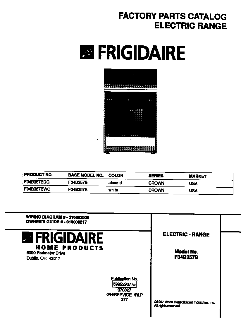 Frigidaire F04B357BDG cover diagram